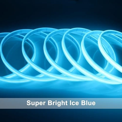 LEDENET COB LED Strip Lights Waterproof IP67 DC12V 16.4ft/5m Ice Blue