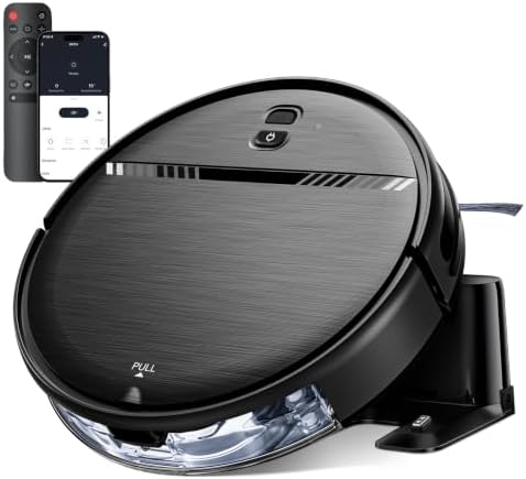 Robot Vacuum and Mop Combo, 2300Pa Strong Suction, 2-in-1 Dust Box and Water Tank, Works with Alexa/Google Assistant, Long Runtime, Schedule, Quiet, Ideal for Hard Floors, Low-Pile Carpets and Pets