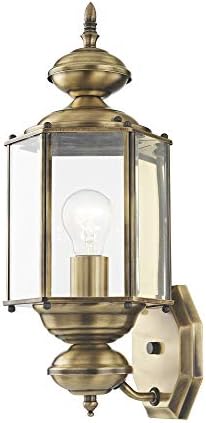 Livex Lighting 2006-01 Outdoor Wall Lantern, Antique Brass