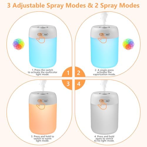 Plant Humidifier Indoor, 650ml Humidifier for Plants, Gray