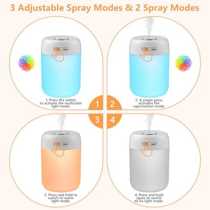 Plant Humidifier Indoor, 650ml Humidifier for Plants, Gray