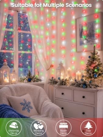 200 LED Connectable String Lights, 66FT Christmas Lights Outdoor Indoor