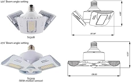 Satco Wide Surface E26 (Medium) Smart-Enabled LED Motion Sensor Utility Light Cool White 60 Watt Equ
