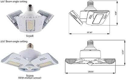 Satco Wide Surface E26 (Medium) Smart-Enabled LED Motion Sensor Utility Light Cool White 60 Watt Equ
