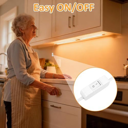 maylit Plug in Under Cabinet LED Light Bar, Ultra-Bright, Wired, 14 Inch