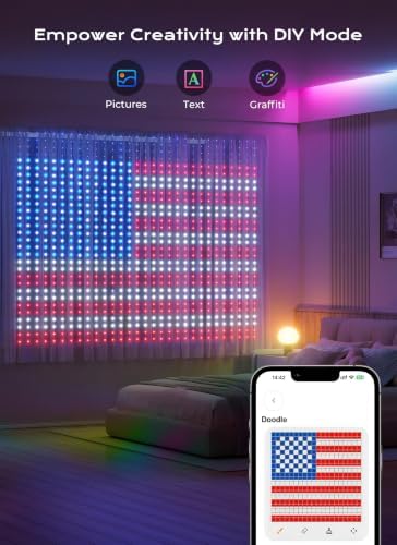 400 RGB LED Smart Curtain Lights with APP Control, 6.6x6.6Ft