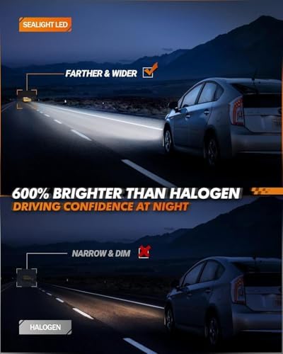 SEALIGHT H11/H8/H9 Light Bulbs, Super Bright Single Beam with Cooling Fan, Plug and Play, Non-Polarity, Fog Bulbs, Powersports Accessory Lights, Pack of 2