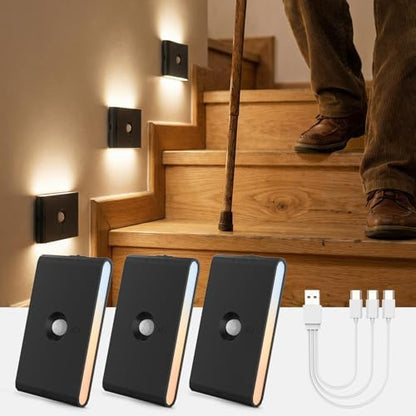 wowatt Rechargeable Stair Lights Motion Sensor Indoor, Wireless Night Light