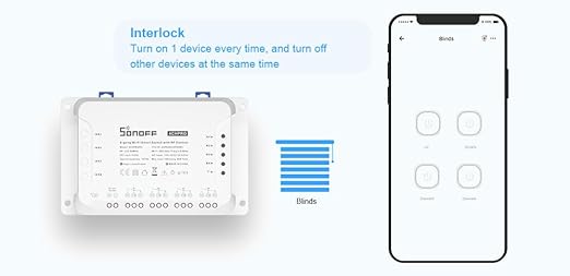 SONOFF 4CH R3 Smart Switch,4 independently Channel WiFi Remote Time Switch, LAN Control, Inching/Self -Locking Mode, Compatible with Alexa,& Google Home Assistant