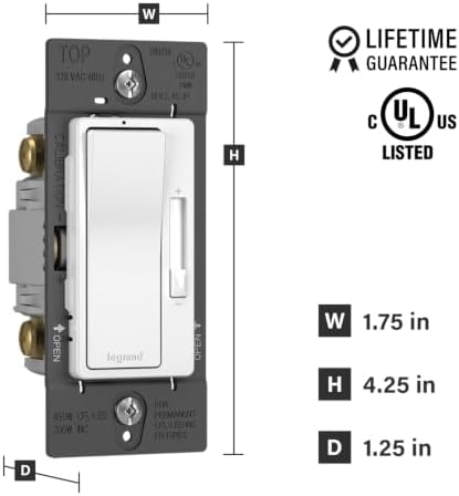 Legrand Radiant 450W LED Dimmer Light Switch 3-Way Rocker White 3-Pack
