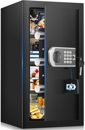 23.6" Tall Large Home Safe, 4.6 Cuft Safe Box with Fireproof Waterproof Bag