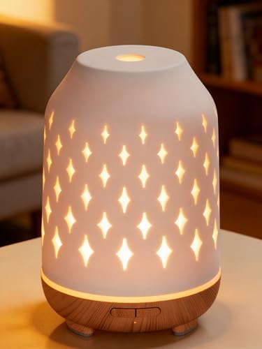 InnoGear 150ml Ceramic Essential Oil Diffusers for Home Humifidier, White