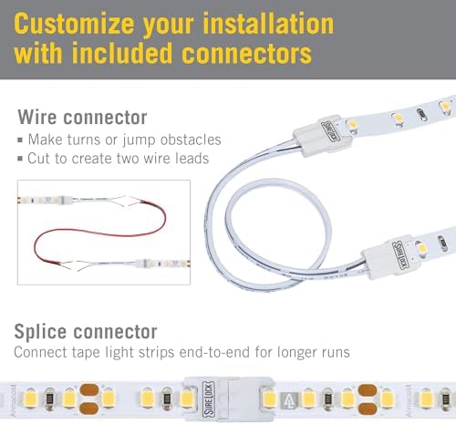 Armacost Lighting RibbonFlex Pro 12V White LED Strip Lights 60 LED/m, 2700K, 12 ft, 132220