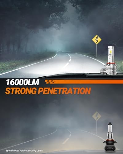 SEALIGHT 9145 H10 LED Fog Light Bulbs 16000LM Brightness, 9140 9145 Fog Lights LED 6000K White Strong Penetration, 2025 Upgrade Liquid-cooled Copper Tubing H10 Fog Lights, Pack of 2