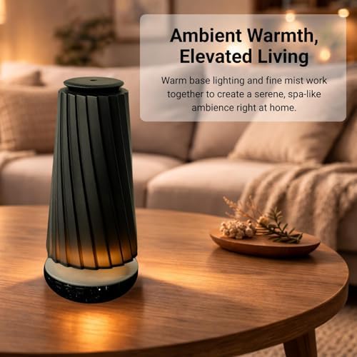 Black Pearl Smart Aroma Machine with Timer - Waterless Fragrance Oil Diffuser 100ml, Bluetooth and Manual Control, Whisper Quiet Operation, Rechargeable for Home, Office, Spa, and Hotel