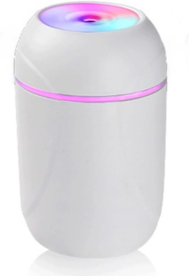 Air Purifier USB 300ML Desktop Humidifier for Car Office Room Bedroom Portable Small Mist(Color : Pink) (White)