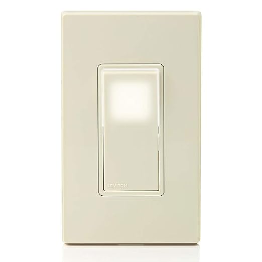 Leviton 15 Amp Decora LED Illuminated Light Wall Switch, Single-Pole, L5611-2T, Light Almond