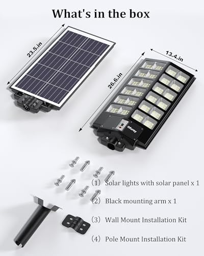Ofuray Solar Street Lights Outdoor,Of-14000W Commercial Parking Lot Light