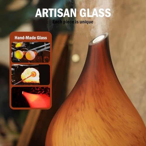 Porseme Essential Oil Diffuser 150ml Handmade Glass Diffuser 6H Runtime