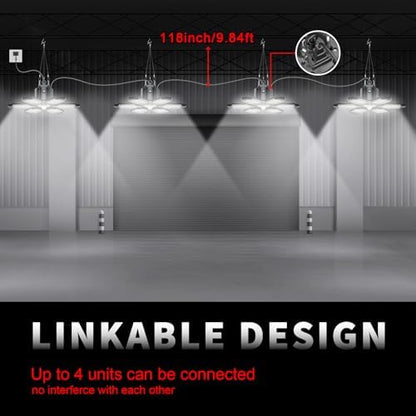 Motion Sensor Garage Light, 200W 20000LM Plug in Motion Sensor Light Indoor, Shop Lights for Garage Motion Activated Deformable Panels, Dusk to Dawn Sensor Light for Basement, Workshop, Warehouse