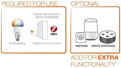 Sylvania Smart+ ZigBee Bulb, Color Changing and Dimmable A19 LED Bulb,60 Watt Equivalent, Works with SmartThings, Wink, and Amazon Echo Plus
