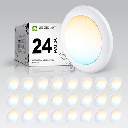 ASD 24 Pack LED Disk Lights 6 Inch, 5CCT Flush Mount Ceiling Light Fixture