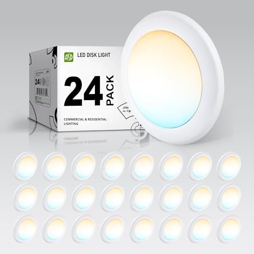 ASD 24 Pack LED Disk Lights 6 Inch, 5CCT Flush Mount Ceiling Light Fixture