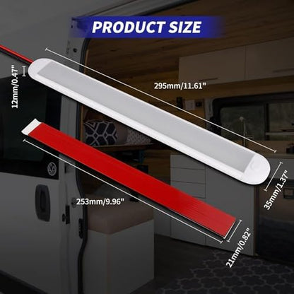 RVZONE 4‑Pack 12V LED Interior Light Bar,120LEDs 1800LM for RV Truck