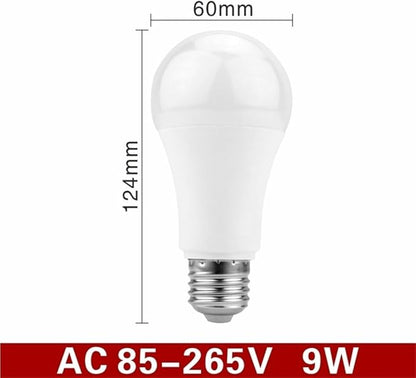 YSJX Lights, 4-Pack, LED Smart Sensor Bulb, E27 5W/7W/9W/12W AC85-265V Day Night Light, Outdoor Auto ON/Off Lamps, Household Bulbs(9W)