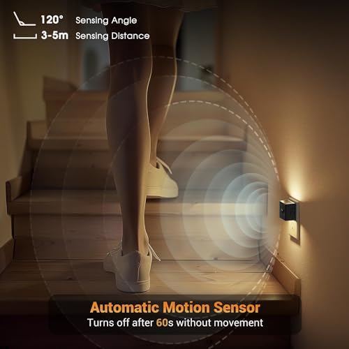 JandCase Motion Sensor Night Light, Night Lights Plug into Wall