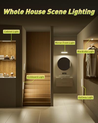 Diomart Under Cabinet Lights Wireless, Motion Sensor Night Lights, 4 Pack