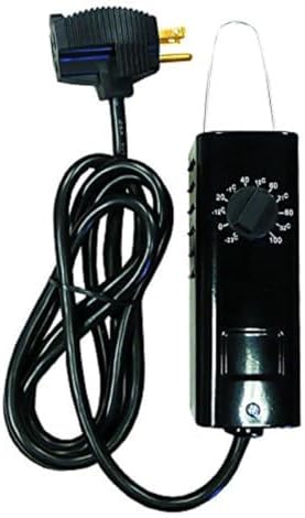 TPI KT121 Industrial Series Thermostat, SPST Heat Only, 6' Cord/Plug, Black