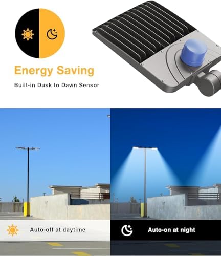 480V LED Parking Lot Light, 200W LED Shoebox Light AC 277-480V,UL & ETL, IP65 Waterproof Dusk to Dawn Parking Lot Light with Slip Mount, Outdoor Street Light for Parking Lot Sports Stadium
