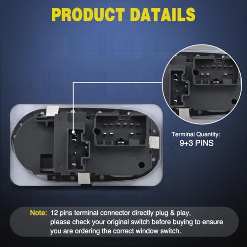 Nilight Headlight Dimmer Switch Compatible with 2002 Ford F250 Super Duty