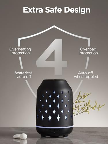 InnoGear 150ml Ceramic Essential Oil Diffusers for Home Humifidier, Black