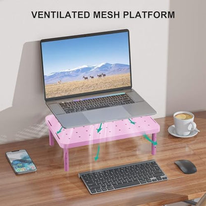 WALI Computer Monitor Stand for Desk, Adjustable Laptop Riser, up to 44 lbs