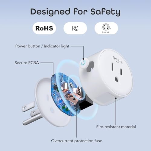 Geeni DOT Smart Outlet Plug, No Hub, Alexa & Google Home, White, 3-Pack