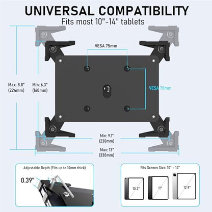 Tablet Wall Mount, Metal Enclosure iPad Holder for Retail POS & Smart Home