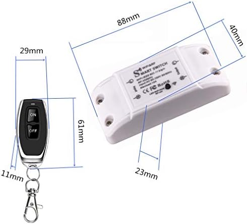 remote switch, WiFi &RF433, AC90-250V 10A, 1Gang wireless relay switch.Compatible with Alexa/Google Home,Voice Control,Timer Function.
