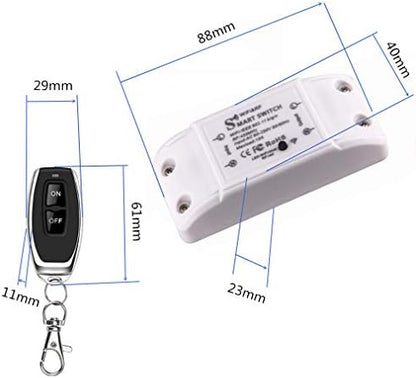 remote switch, WiFi &RF433, AC90-250V 10A, 1Gang wireless relay switch.Compatible with Alexa/Google Home,Voice Control,Timer Function.