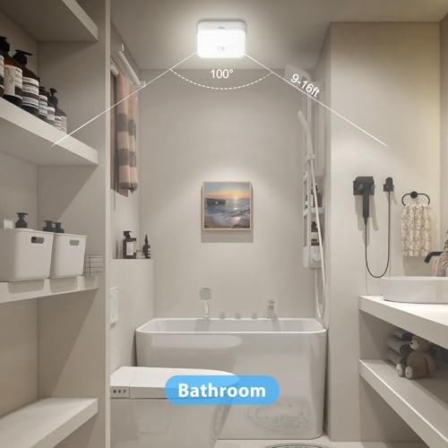 Rechargeable Motion Sensor Closet Light, 500LM Wireless Ceiling Light 4Pack