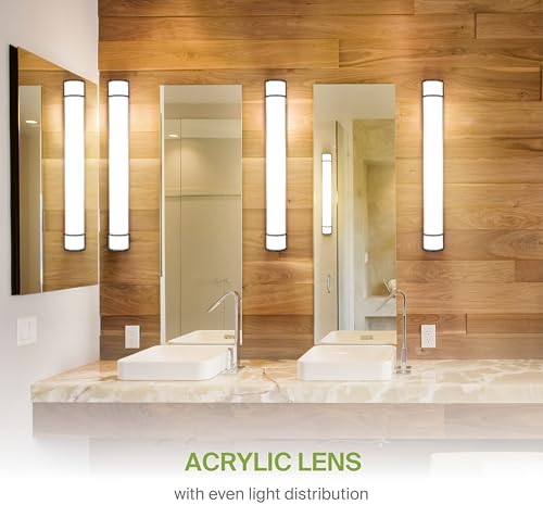 ASD LED 48" Vanity Flush Mount Light Fixture, Linear Bathroom Lighting Bar | 3CCT, Dimmable, Energy Star, ETL Listed | 35W 3200LM 3000-5000K 120V | Long Tube Bath Wall Sconce Over Mirror | Black