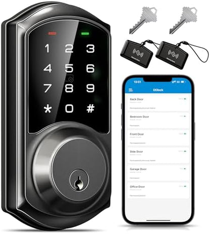Veise VE06 Smart Lock for Front Door, App Control, Matte Black