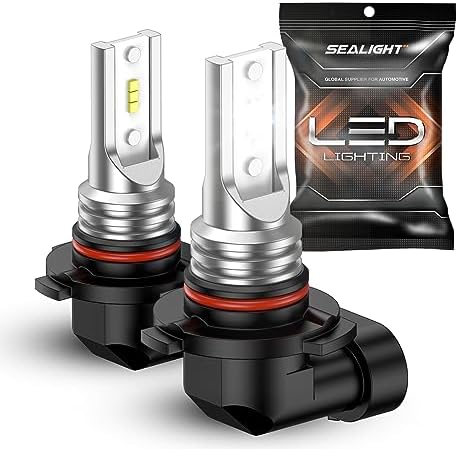 SEALIGHT 9145 H10 LED Fog Light Bulbs, 400% Brighter 6500K White 1:1 Mini Size H10 LED Fog Lights, Strong Penetration 9145 9140 Fog Light Bulb, Pack of 2