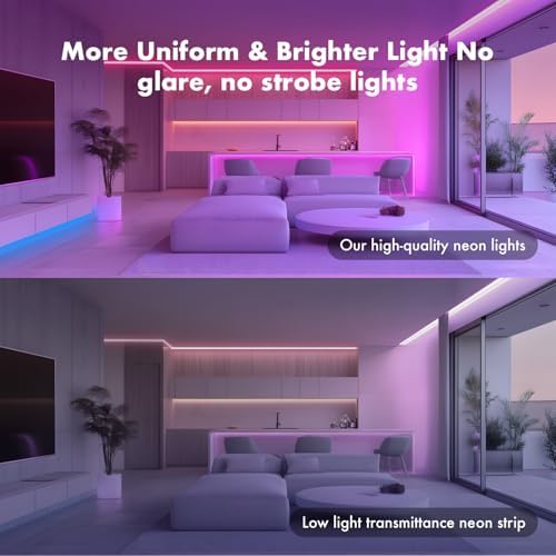 SILFU Neon Rope Lights, 50FT RGB LED Strip Lights