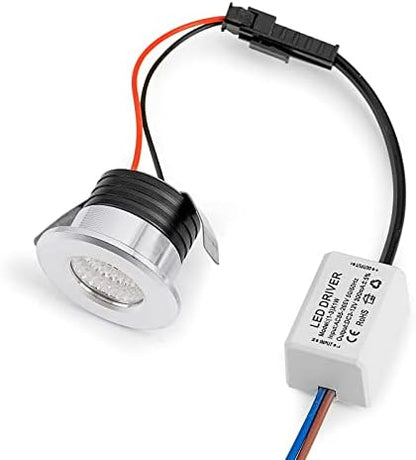5Pack 1 inch Recessed LED Lights, 3W Mini Recessed LED Lights AC110V