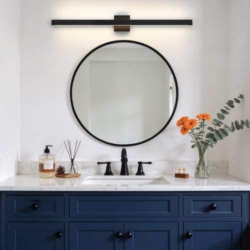 Modern Bathroom Lighting Fixtures Over Mirror, 39 Inch 30W Black Vanity Light Bar for Bathroom, Dimmable 5CCT LED Bathroom Wall Light Fixtures