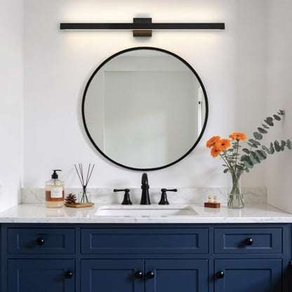 Modern Bathroom Lighting Fixtures Over Mirror, 39 Inch 30W Black Vanity Light Bar for Bathroom, Dimmable 5CCT LED Bathroom Wall Light Fixtures