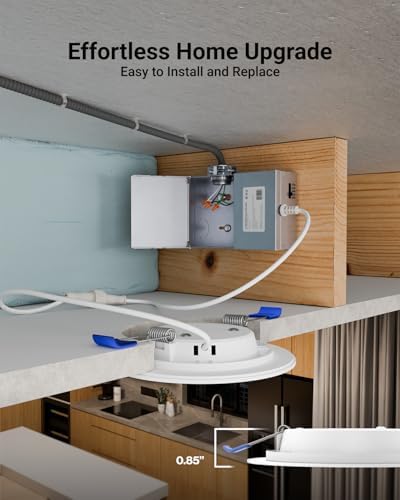 Sunco 6 Pack 4 Inch Slim Canless LED Recessed Lights, 5CCT, 10W, Dimmable