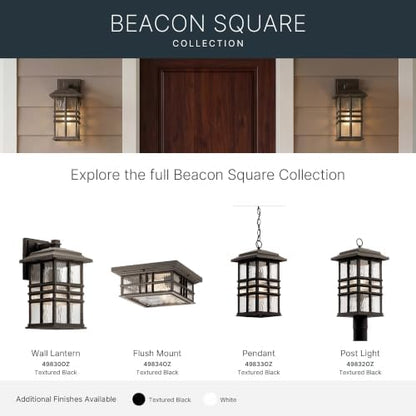 Kichler Beacon Square 17.5" 1 Light Outdoor Wall Light with Clear Hammered Glass in Olde Bronze®